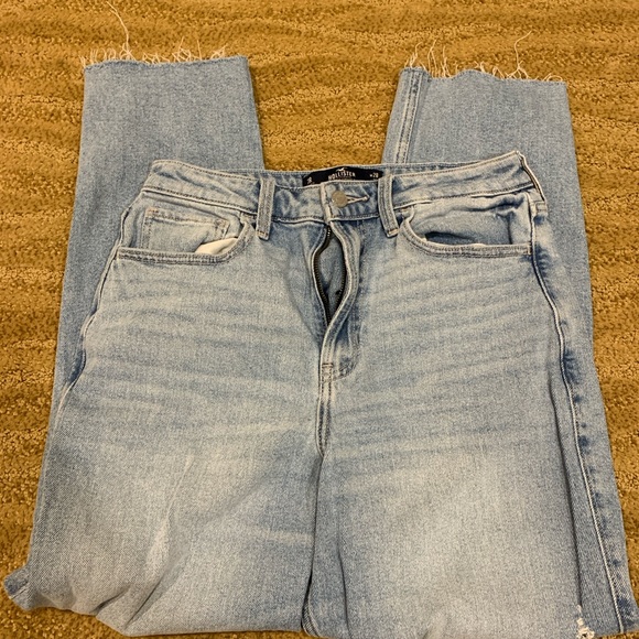 Hollister Womens Jeans 7R 28x27 Blue Ultra High Rise Vintage Straight Distressed - Picture 4 of 11